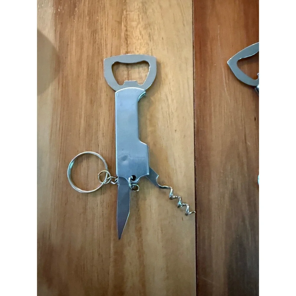 5 Pcs Foldable 3-in-1 Utility Key Chain Knife Bottle Opener for Bottles & Wine